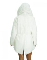48 reversible coat in white one-piece mink and waterproof fabric with long sleeve zip 86 cm long - Image 6