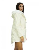 48 reversible coat in white one-piece mink and waterproof fabric with long sleeve zip 86 cm long - Image 10