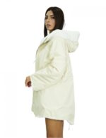 48 reversible coat in white one-piece mink and waterproof fabric with long sleeve zip 86 cm long - Image 9