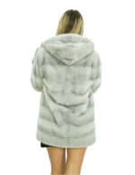 72cm long coat sapphire mink 46 horizontal long-sleeved cowl - Image 6
