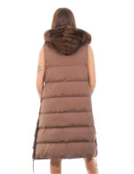 Vest 94 cm scanbrown horizontal mink and rex 52 fur drawstring hood - Image 6