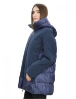 Blue 52 down jacket with hood, zip closure, external pockets - Image 3