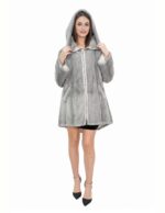 Coat 48 reversible sapphire full mink and waterproof fabric long sleeve zip 86 cm long - Image 5