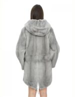 Coat 48 reversible sapphire full mink and waterproof fabric long sleeve zip 86 cm long - Image 6