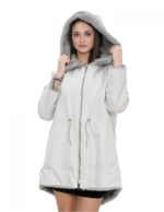 Coat 48 reversible sapphire full mink and waterproof fabric long sleeve zip 86 cm long - Image 8