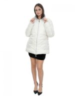 Reversible real down jacket 48 grey and white collar with piping and long sleeves invisible pocket - Image 11