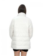 Reversible real down jacket 48 grey and white collar with piping and long sleeves invisible pocket - Image 12