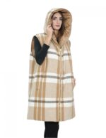 Sleeveless reversible vest 46 brown in wool with checked pattern on one side and down on the other - Image 4