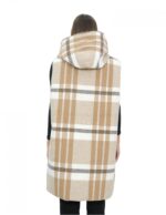 Sleeveless reversible vest 46 brown in wool with checked pattern on one side and down on the other - Image 6