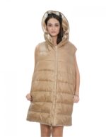 Sleeveless reversible vest 46 brown in wool with checked pattern on one side and down on the other - Image 8