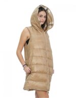 Sleeveless reversible vest 46 brown in wool with checked pattern on one side and down on the other - Image 10