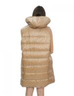 Sleeveless reversible vest 46 brown in wool with checked pattern on one side and down on the other - Image 12