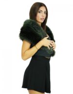 Stola in pelliccia di volpe colore verde lunga ben 124 centimetri