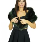 Stola in pelliccia di volpe colore verde lunga ben 124 centimetri
