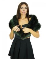 Stola in pelliccia di volpe colore verde lunga ben 124 centimetri