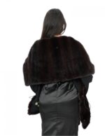Палантин из демисезонного меха длиной 188 см с рукавами три четверти и кулиской — изображение 6