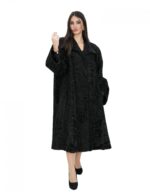 Black Persian 54 coat with single collar long sleeve 118 cm long - Image 5