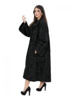 Black Persian 54 coat with single collar long sleeve 118 cm long - Image 3