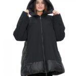 Giacca piumino nero 56 con cappuccio chiusura zip tasche esterne