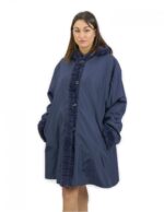 52 Fur Rex reversible coat down side and fur side blue color with hood - Image 2