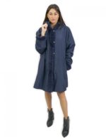54 Fur Rex reversible coat down side and fur side blue color with hood - Image 4