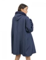 54 Fur Rex reversible coat down side and fur side blue color with hood - Image 5