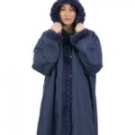 54 Fur Rex reversible coat down side and fur side blue color with hood