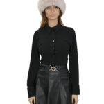 Fascia in pelliccia di volpe rosa paraorecchie o scaldacollo con elastico