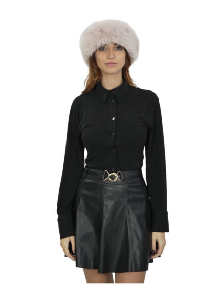 Fascia in pelliccia di volpe rosa paraorecchie o scaldacollo con elastico