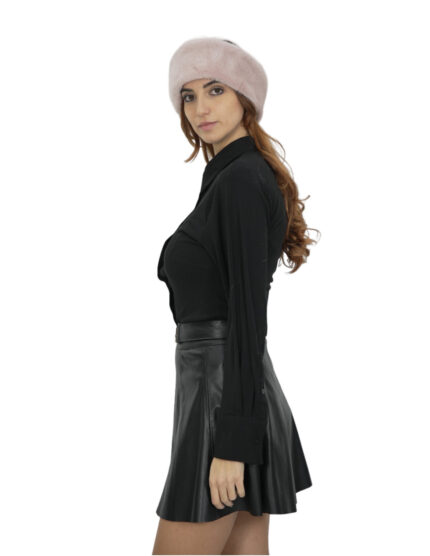 Fascia in pelliccia di visone rosa paraorecchie o scaldacollo con elastico