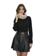 Rosa Nerzfell-Stirnband mit Ohrenschützern oder Halswärmer mit Gummizug – Bild 3