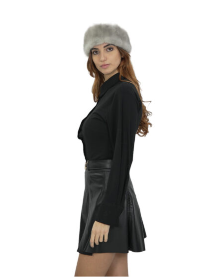 Fascia in pelliccia di visone zaffiro paraorecchie o scaldacollo con elastico