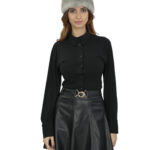 Fascia in pelliccia di visone zaffiro paraorecchie o scaldacollo con elastico