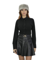 Fascia in pelliccia di visone zaffiro paraorecchie o scaldacollo con elastico