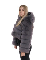 Fox Jacket Fur Short Hood 42 Long Sleeve Closure Hooks Voluminous - Image 3
