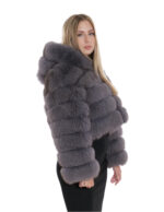 Fox Jacket Fur Short Hood 42 Long Sleeve Closure Hooks Voluminous - Image 4