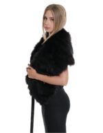 Schwarzfuchs Stola mit großem Faden mit Samtfutter und Verschlussbändern – Bild 3