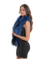 Kleine elektrische Blaufuchspelzstola mit schwarzem Satinfutter und elastischem Verschluss – Bild 3