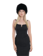 Fascia in eco pelliccia di volpe con fodera vellutino nero con elastico regolabile