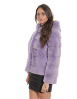 Jacket Hood Lavender Gradient Mink Fur 42 Drawstring Waist and Hood Long Sleeve - Image 3