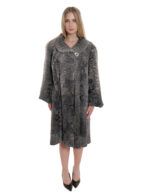 Gray Persian Bell Coat 56 Crater Collar Long Sleeve Gradient Fur - Image 5