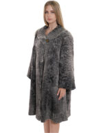 Gray Persian Bell Coat 56 Crater Collar Long Sleeve Gradient Fur - Image 3