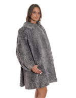 großer Mantel Gr. 60 persischer Mantel Pelz langarm breites Glockenmuster – Bild 4