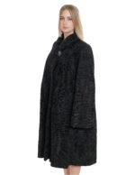 Very long black Persian coat with bell 54 round collar 112 cm long sleeve - Image 3