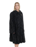 Very long black Persian coat with bell 54 round collar 112 cm long sleeve - Image 4