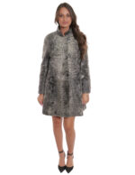 Grey 48 Persian Fur Coat with Pistagna Collar with Button Closure - Image 5