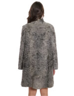 Grey 48 Persian Fur Coat with Pistagna Collar with Button Closure - Image 6