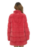 Женская коралловый мех норковые карманы кружка 44 горизонтальный воротник мандарин длинный 86см — изображение 6