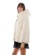 Jackets Optical White Horizontal 44/52 Sleeves Full Leather Hood Mink Fur Drawstring - Image 4
