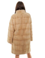 Coat 100 cm 46 collar pistagna palomino mink long horizontal long sleeve fur - Image 6